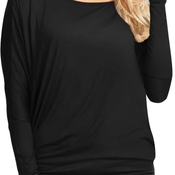 Women's Casual Flowy Draped Long Sleeve Batwing Dolman Top – Soft & Comfortable - Picture 2 of 6